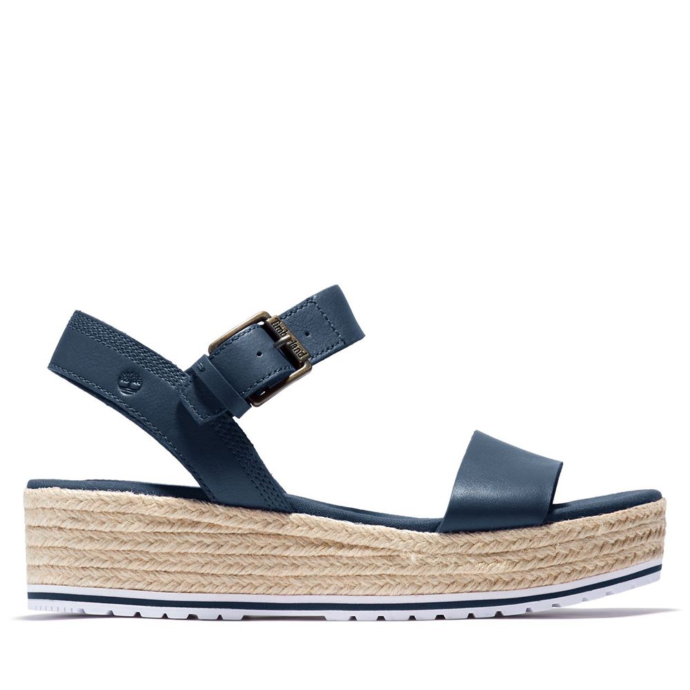 Sandalias Timberland Argentina Mujer - Santorini Sun Ankle Strap - Azul Marino - ZGAMWB-280